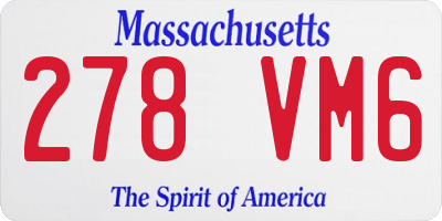 MA license plate 278VM6