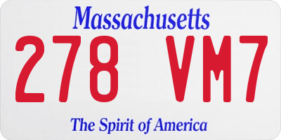 MA license plate 278VM7