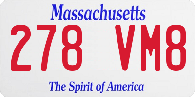 MA license plate 278VM8