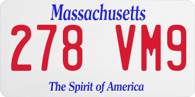 MA license plate 278VM9