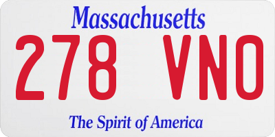 MA license plate 278VN0