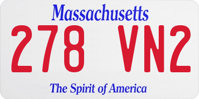 MA license plate 278VN2
