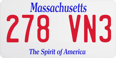 MA license plate 278VN3