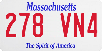 MA license plate 278VN4