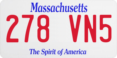 MA license plate 278VN5