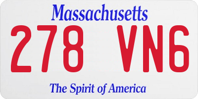MA license plate 278VN6
