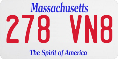 MA license plate 278VN8
