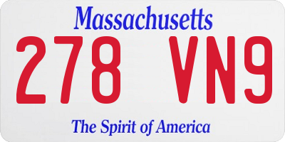 MA license plate 278VN9