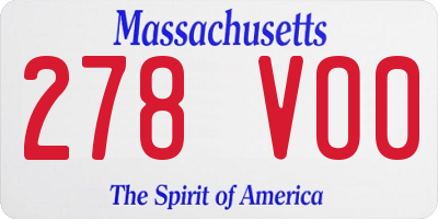 MA license plate 278VO0