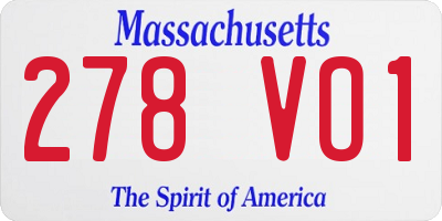 MA license plate 278VO1