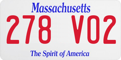 MA license plate 278VO2