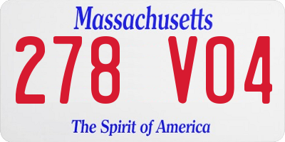 MA license plate 278VO4