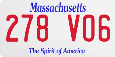 MA license plate 278VO6