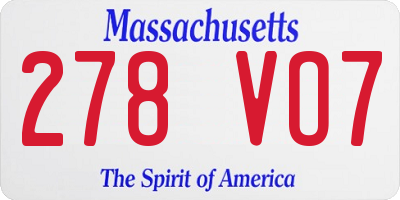 MA license plate 278VO7