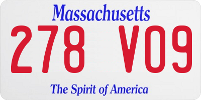 MA license plate 278VO9