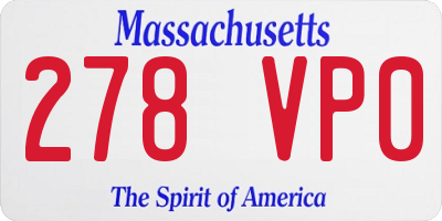 MA license plate 278VP0