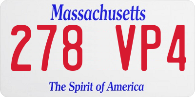 MA license plate 278VP4