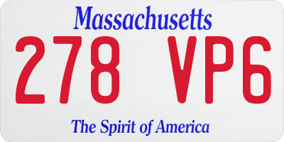 MA license plate 278VP6