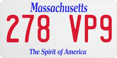 MA license plate 278VP9