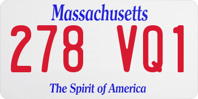 MA license plate 278VQ1