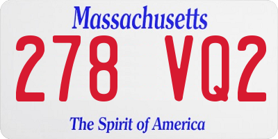 MA license plate 278VQ2