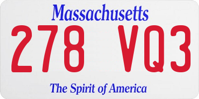 MA license plate 278VQ3