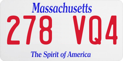 MA license plate 278VQ4