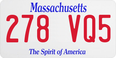 MA license plate 278VQ5