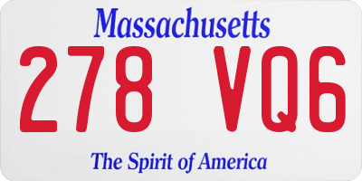 MA license plate 278VQ6