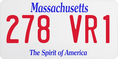 MA license plate 278VR1