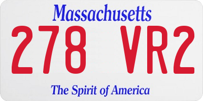 MA license plate 278VR2