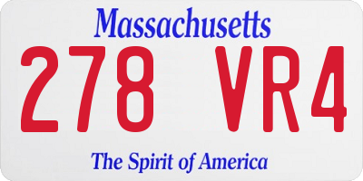 MA license plate 278VR4