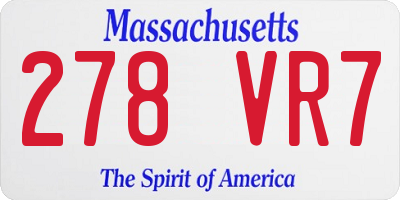 MA license plate 278VR7