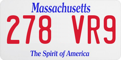 MA license plate 278VR9