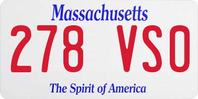 MA license plate 278VS0
