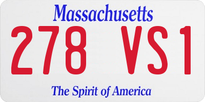 MA license plate 278VS1