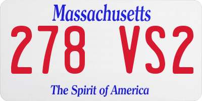 MA license plate 278VS2