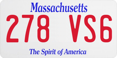 MA license plate 278VS6