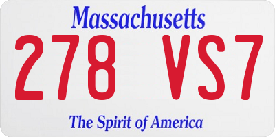 MA license plate 278VS7