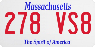 MA license plate 278VS8