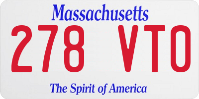 MA license plate 278VT0