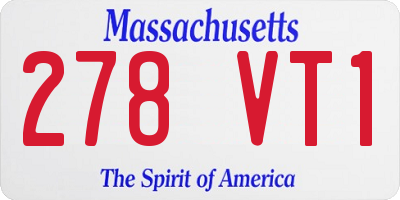 MA license plate 278VT1