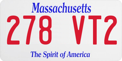 MA license plate 278VT2
