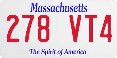 MA license plate 278VT4