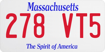 MA license plate 278VT5