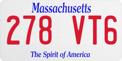 MA license plate 278VT6