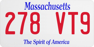 MA license plate 278VT9