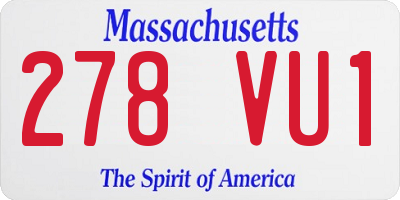 MA license plate 278VU1