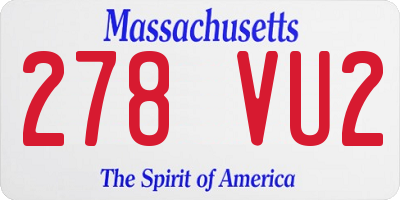 MA license plate 278VU2