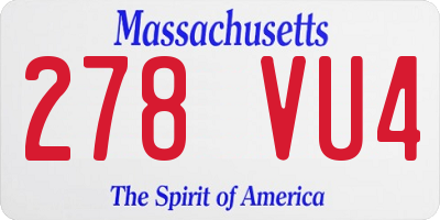 MA license plate 278VU4